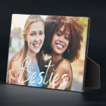 Besties | Best Friends Personalised Names Photo Plaque<br><div class="desc">Celebrate your bond with your best friend with this beautiful custom photo plaque featuring your favourite horizontal or landscape orientated photo with “besties”</div>
