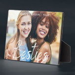 Besties | Best Friends Personalised Names Photo Plaque<br><div class="desc">Celebrate your bond with your best friend with this beautiful custom photo plaque featuring your favourite horizontal or landscape orientated photo with “besties”</div>