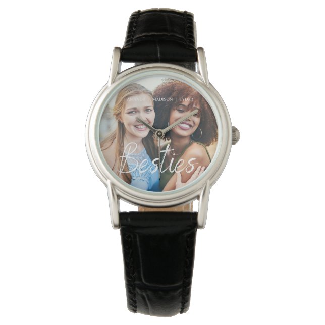 Besties | Best Friends Personalised Names Photo Watch (Front)