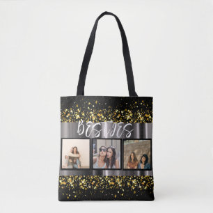 Besties Best Friends Photo Collage BFF Elegant Tote Bag