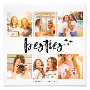 Besties Best Friends Photo Collage Poster