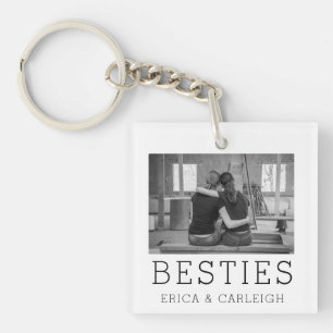 Besties Best Friends Photo Custom Key Ring
