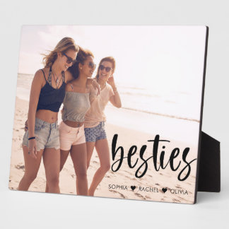 Besties Best Friends script font modern Photo Plaque