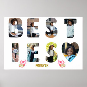 Besties BFF Friends Forever 8 Photo Image Poster