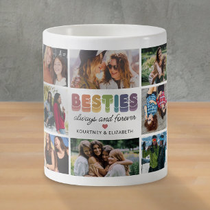 Besties Colourful Photo Collage Coffee Mug