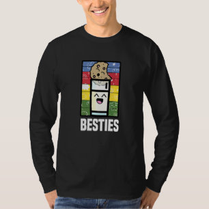Besties Cookie And Milk Lover Food Pun Bestfriend  T-Shirt
