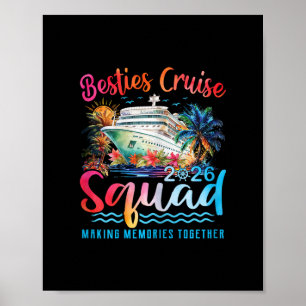 Besties Cruise Squad 2026 Matching Summer Vacation Poster