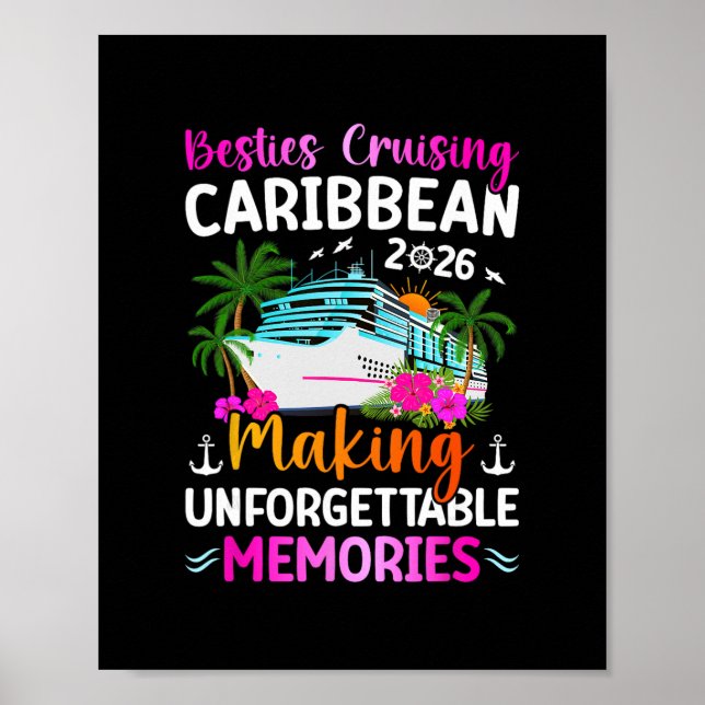 Besties Cruising Caribbean 2026 Making Memories  Poster (Front)