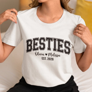 Besties Custom Names Est. 2026 Friendship T-Shirt