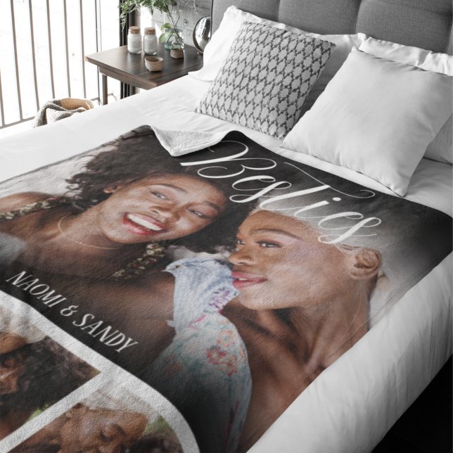 Besties Customised Photo Collage Sherpa Blanket (Creator Uploaded)