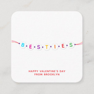 Besties cute friendship bracelet Valentine's Day Enclosure Card