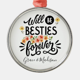 Besties for Life BFF Friends Forever Gift Metal Tree Decoration