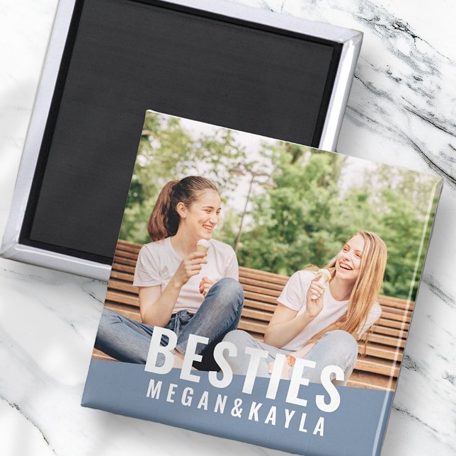 Besties Forever Best Friends BFF Modern Chic Photo Magnet (Creator Uploaded)
