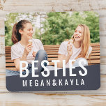 Besties Forever Best Friends BFF Modern Chic Photo Mouse Mat<br><div class="desc">This simple and modern design is composed of sans serif typography. Add custom photo of you and your best friend.</div>