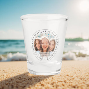 Besties Forever BFF Simple Modern Custom Photo Shot Glass