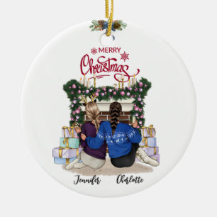 Besties Forever Personalised Christmas Ornament