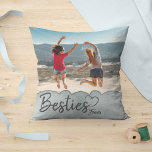 Besties Forever Photo Throw Pillow<br><div class="desc">Celebrate your best friend and friendship with a custom photo keepsake pillow. this best friend pillow is a wonderful gift that will be treasured for years to come. The front is personalised with text and photos you can change it.</div>