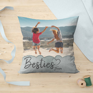 Besties Forever Photo Throw Pillow