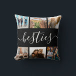 Besties Friend Photo Collage Cushion<br><div class="desc">Create the perfect gift for your bestie. Add your favourite picture moments to this throw pillow and custom colour for a personalised besties gift.</div>