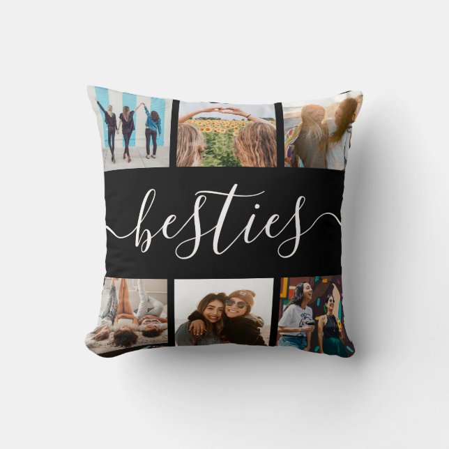 Besties Friend Photo Collage Cushion (Front)