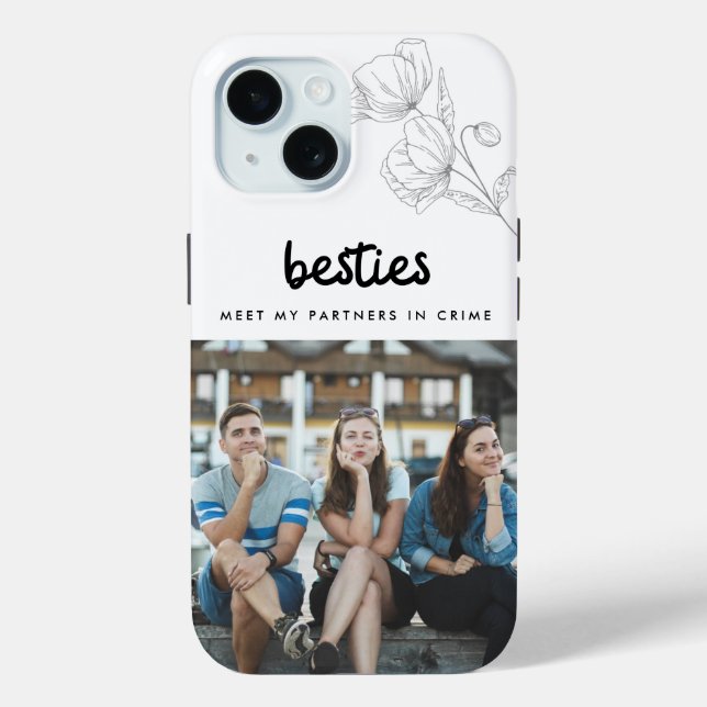 Besties Friend Quote Six Photo Collage Case-Mate iPhone Case (Back)