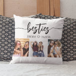 Besties Friends 3 Photo Friendship Collage  Cushion<br><div class="desc">Celebrate friendship with the Besties Friends 3 Photo Friendship Collage Throw Pillow. Personalised with a collage of three cherished photos, it captures special moments with your besties. Crafted from high-quality materials, this pillow adds a stylish and sentimental touch to any space. Perfect for birthdays, holidays, or special occasions, it honours...</div>