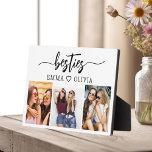 Besties Friends 3 Photo Friendship Collage  Plaque<br><div class="desc">Celebrate your friendship with the Besties Friends 3 Photo Collage Plaque. This personalised keepsake features a beautifully arranged collage of three cherished photos, capturing unforgettable moments shared with your best friends. Crafted from high-quality materials, it’s perfect for displaying on a desk, shelf, or wall. The heartfelt design adds a loving...</div>
