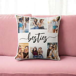 Besties Friends 6 Photo Collage Keepsake Cushion