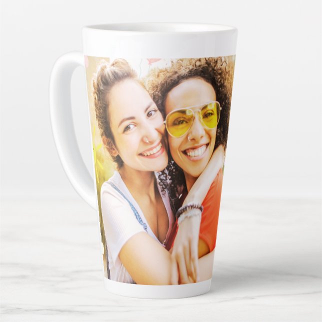 Besties Friends Photo Girls Girlfriends childhood Latte Mug (Left Angle)
