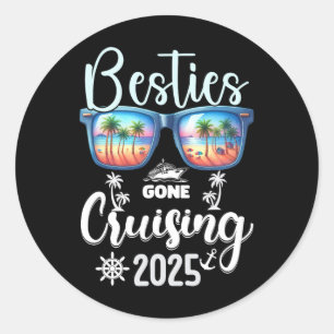 Besties Gone Cruising 2025 Girls Matching Women Cr Classic Round Sticker