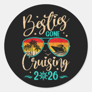 Besties Gone Cruising 2026 Matching Friends Girls Classic Round Sticker