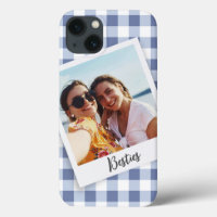 Besties Instant Photo Blue Chequered 