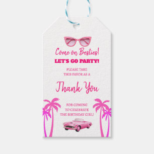 Besties Malibu Pink Doll Beach Gift Tags