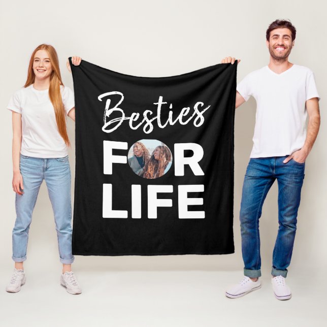 Besties Modern BFF Best Friends Photo Fun Birthday Fleece Blanket (In Situ)