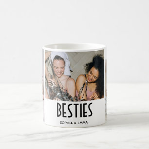 Besties Modern Keepsake Photo Collage Coffee Mug