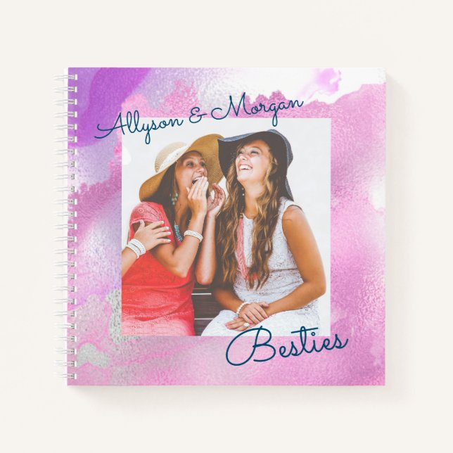 Besties, Names & Your Photo Notebook (Front)
