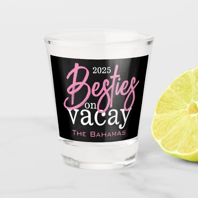 Besties on Vacay Personalised Shot Glass (Front)