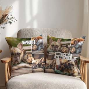 Besties Pet Friend Dog Cat Mom BFF 7 photo collage Cushion