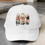 Besties Pet Simple Modern Playful Three Photo Trucker Hat<br><div class="desc">This simple and modern design is composed of modern simple playful script typography. Add custom pet photos of your pet cat,  dog,  or birds.</div>