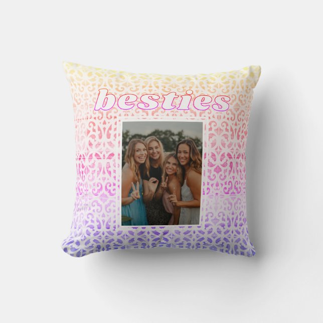 Besties Photo Best Friend Friendship Cushion (Front)