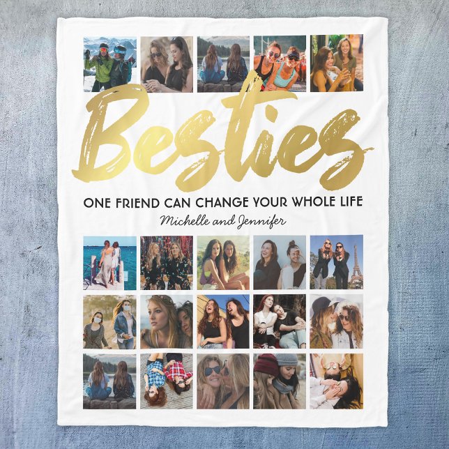 Besties Photo Collage | Best Friends Fleece Blanket (Creator Uploaded)