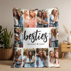 Besties Photo Collage Bff Fleece Blanket