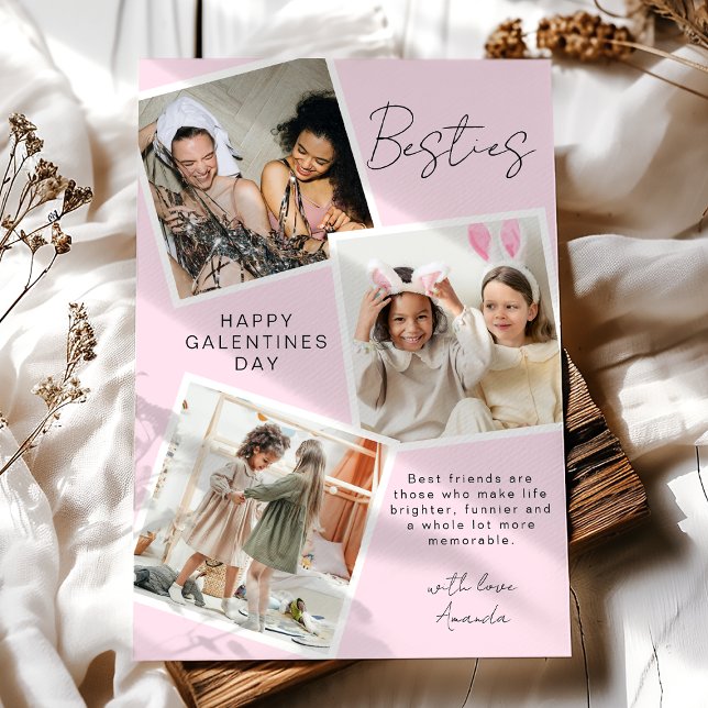 Besties Photo Collage | Galentines Day Holiday Card (Creator Uploaded)