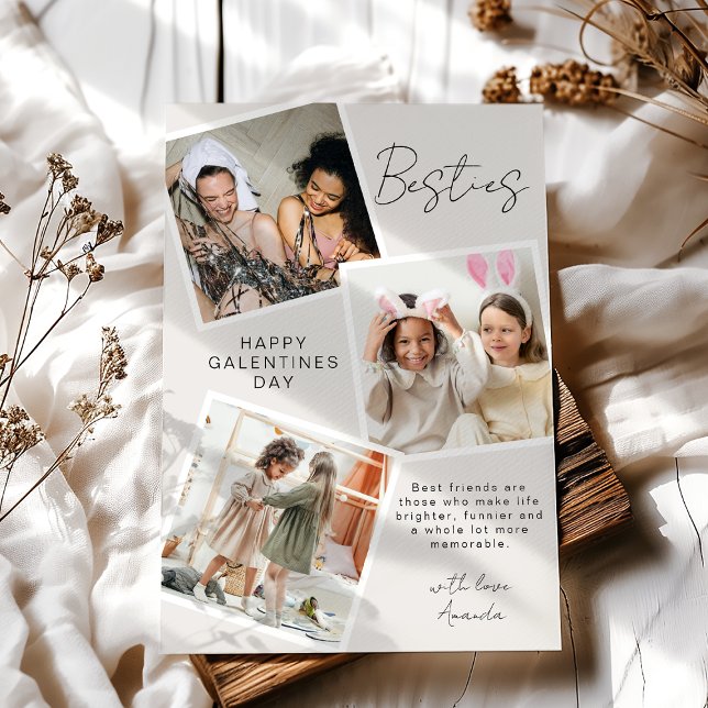 Besties Photo Collage | Galentines Day Holiday Card (Creator Uploaded)