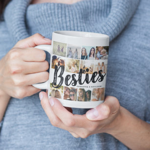BESTIES, Photo Collage & Names   BFF Coffee Mug