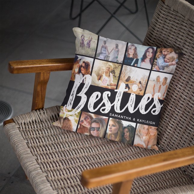 BESTIES, Photo Collage & Names | BFF Cushion (Creator Uploaded)