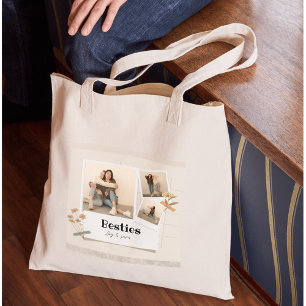 BESTIES, Photo Collage & Names   BFF  Tote Bag