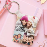 Besties Script 3 Photo Best Friends Collage BFFs Key Ring<br><div class="desc">A special, memorable multiple photo keychain for besties. The design features three photo grid collage layout to display your own special best friends photos. "Besties" is displayed in stylish typography. Send a memorable and special gift to yourself and your best friend that you both will cherish. Note: colors can be...</div>