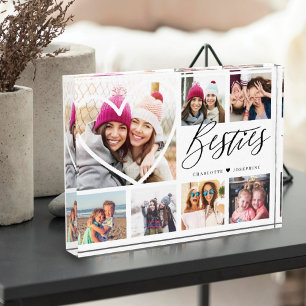 Besties Script 7 Photo Best Friends Collage Heart