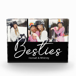 Besties Script Custom Photo Collage  Poster Block